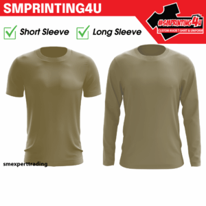 SZAM T-Shirt Round Neck Color Sand Inner Loreng Microfiber